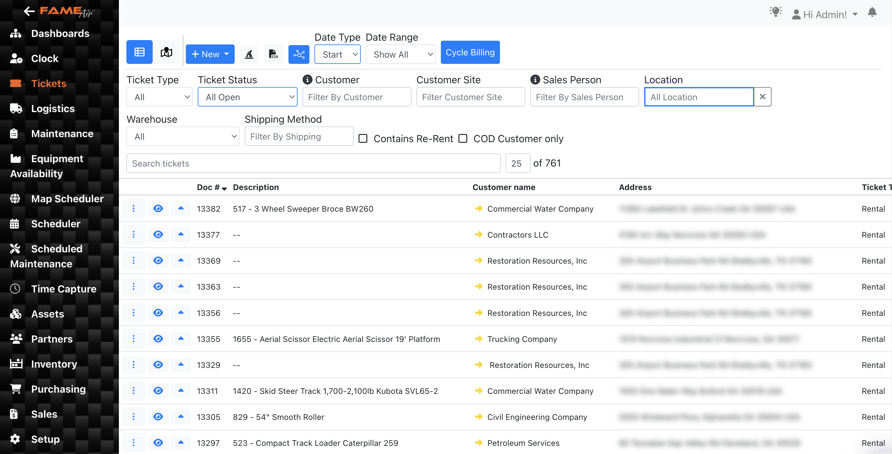 screenshot of Fame Rental